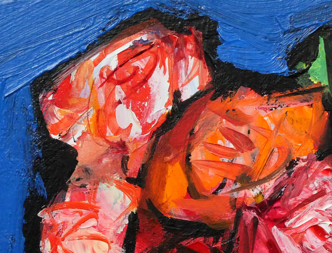 中川力「ばら」油絵・F0号 絵画買取・販売の小竹美術