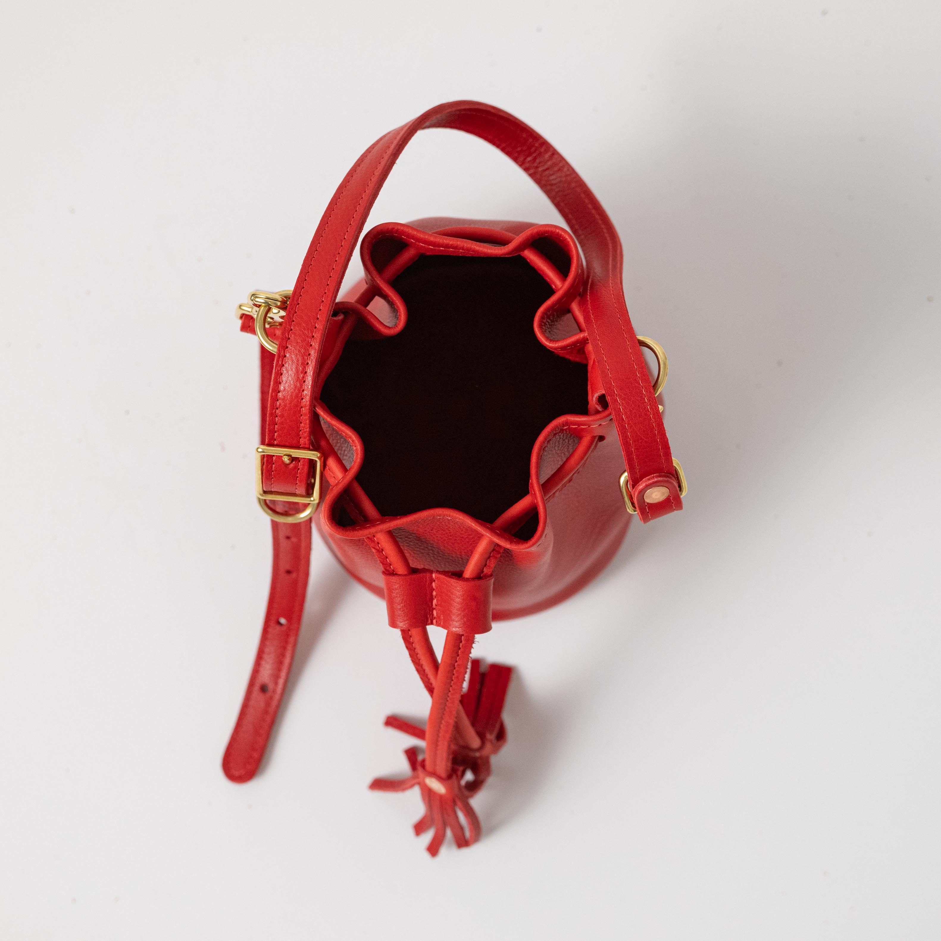 Leather Mini Bucket Bag | Handmade leather crossbody bag by KMM & Co.