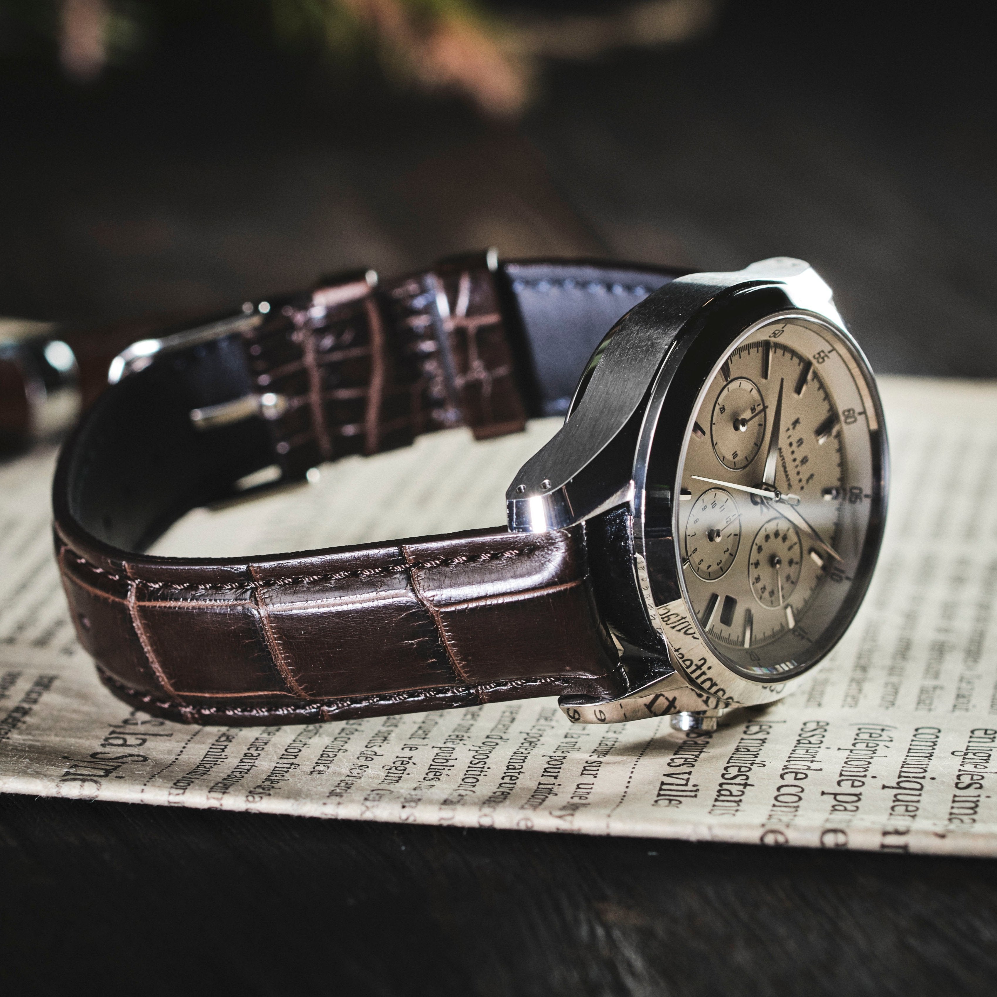 Knot S18-SFC-DB-L 時計ベルト バンド クロコダイル レザー 18mm