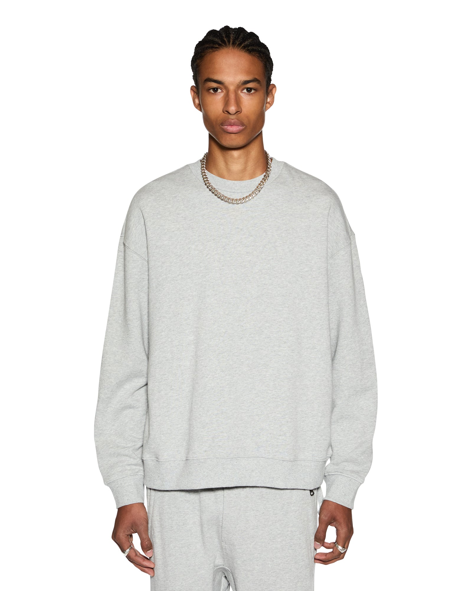Buy 4 x 4 Biggie Crew Grey Marle | Grey Sweater | Ksubi | Ksubi ++