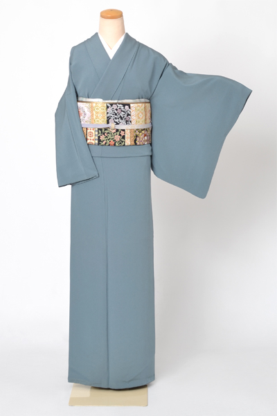 色無地(ブルーグレー地・紋なし)｜着物レンタルあき (来店着付け無料