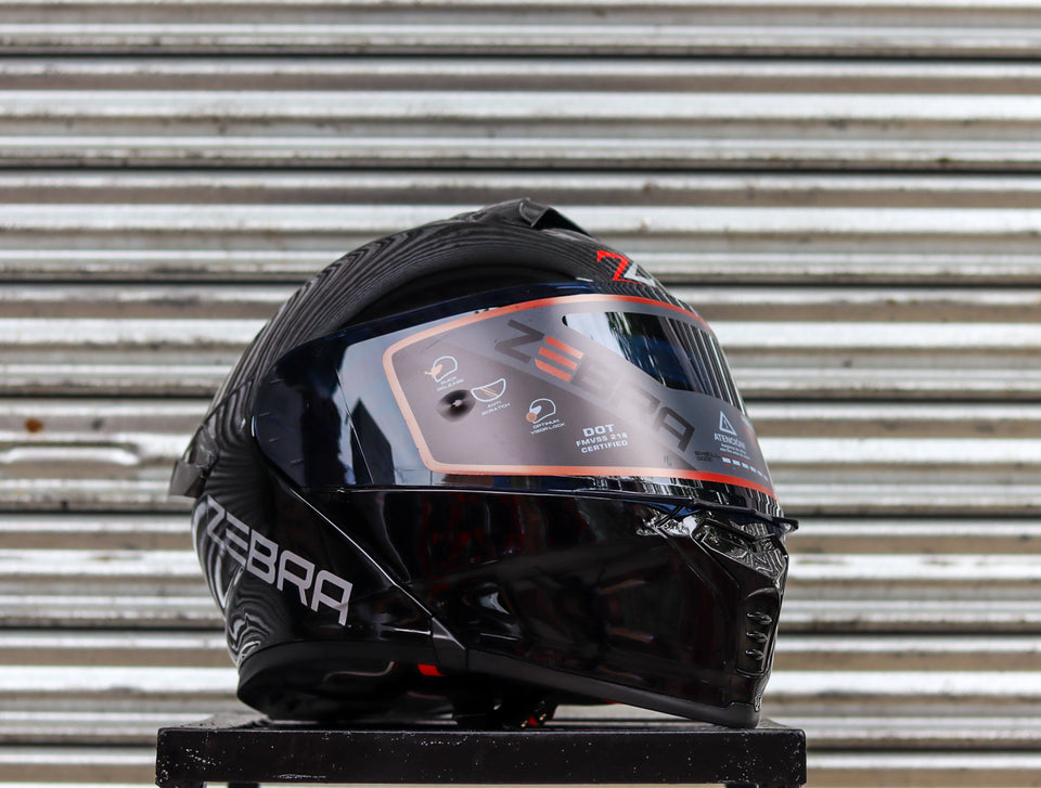 ZEBRA A113 RITZY BLACK (DUAL VISOR) WITH FREE CLEAR LENS – Kranos