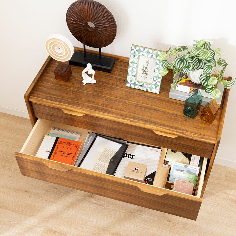 設置無料】幅100cm 3段 チェスト EDDA 木製 天然木 引き出し 収納 脚