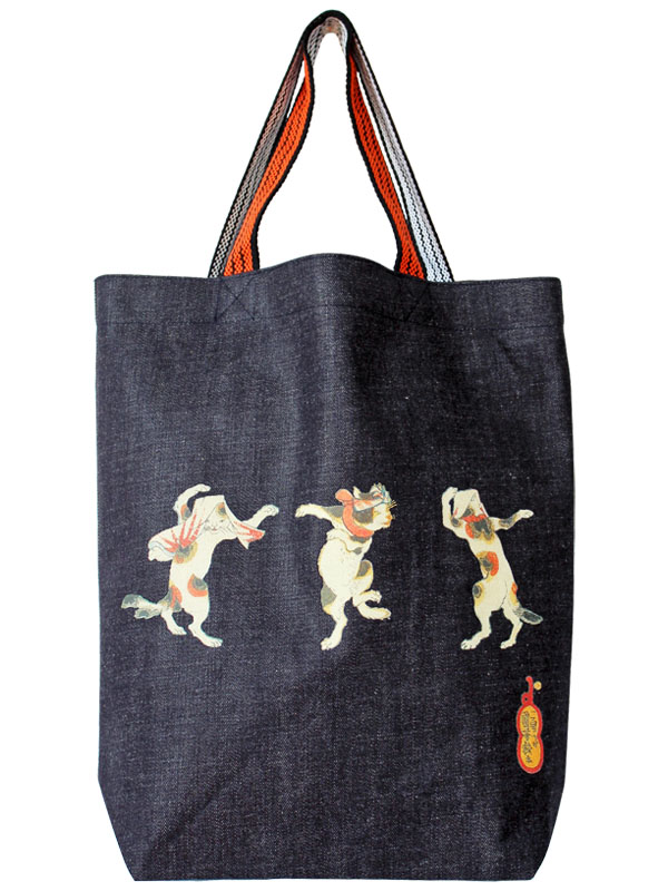 国芳猫レトロデニムバッグ - 倉敷屋