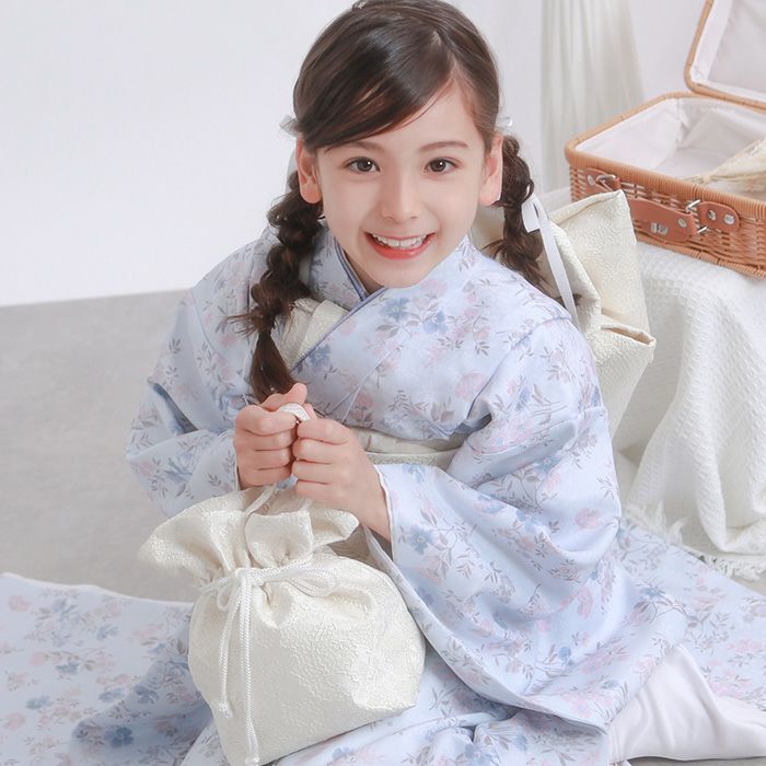 豪華安心15点フルセット】新作 七五三 着物 7歳 女の子 四つ身 くすみ