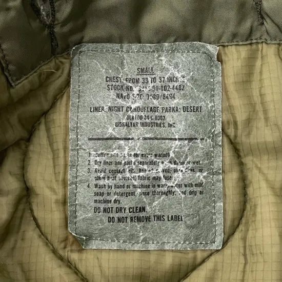 アメリカ軍 ナイトデザートカモ モッズコート USED ライナー・ワッペン