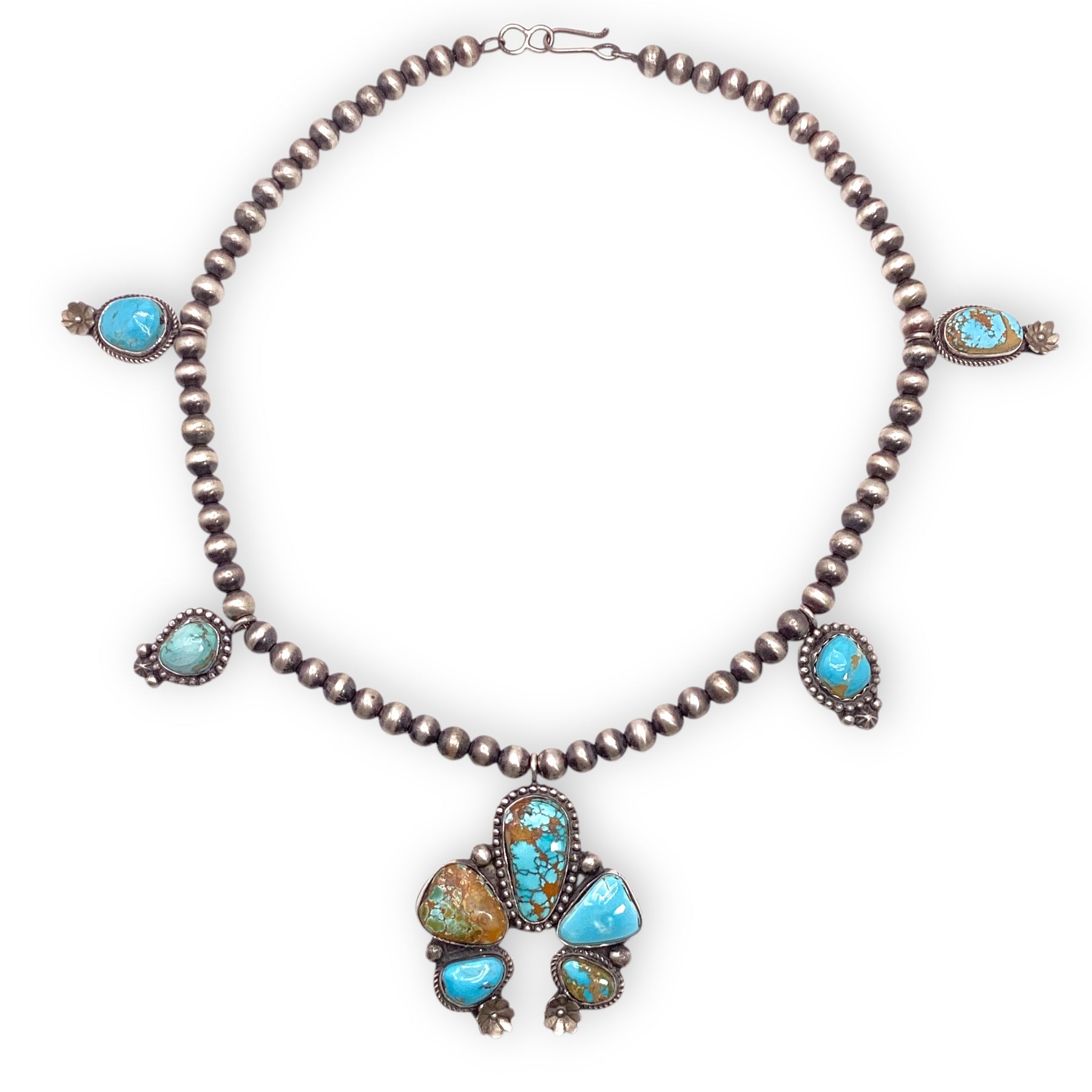 East Fork High Grade Royston Turquoise Mini Squash Blossom