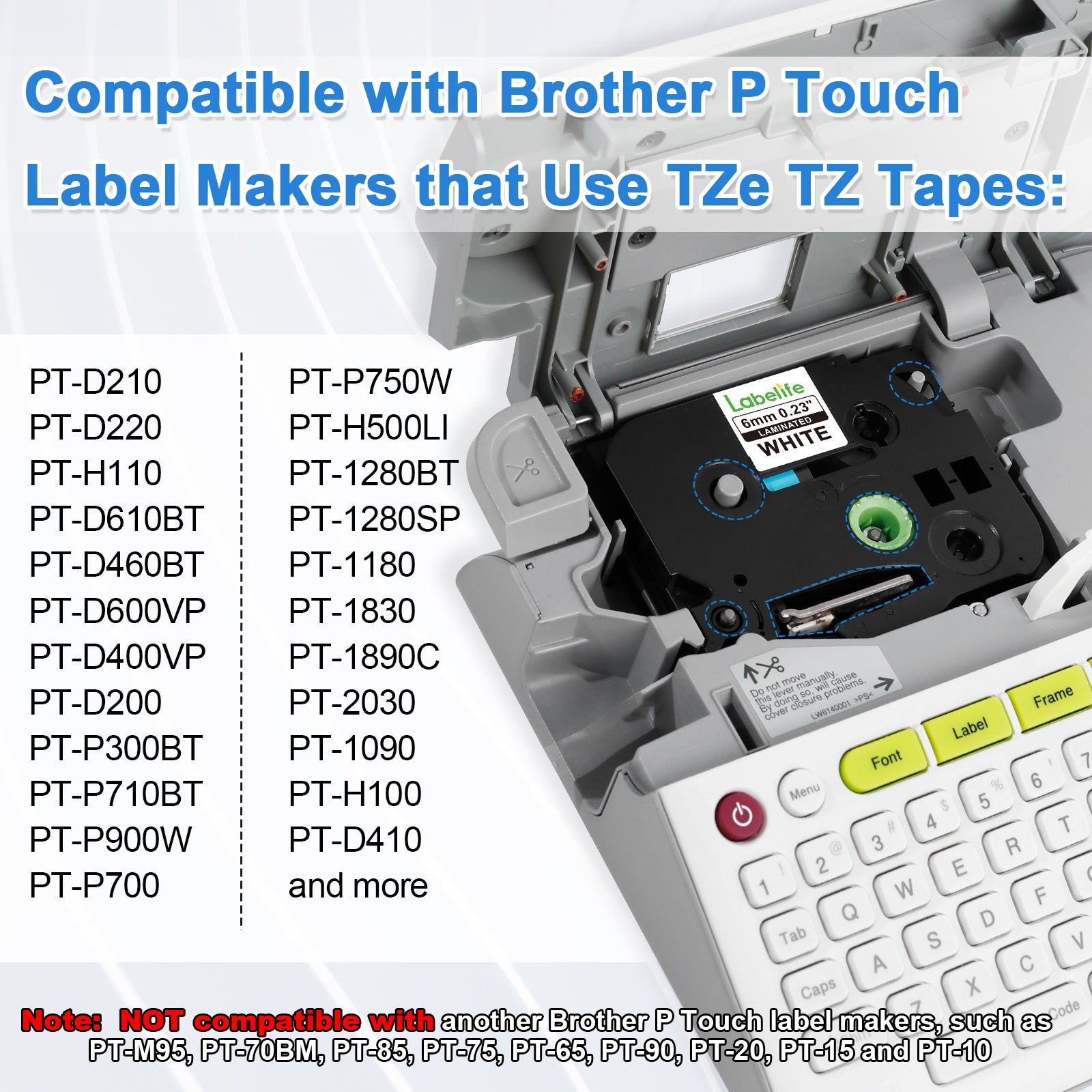 4-Pack Compatible Brother P Touch 6mm Label Tape TZe-211 – Labelife