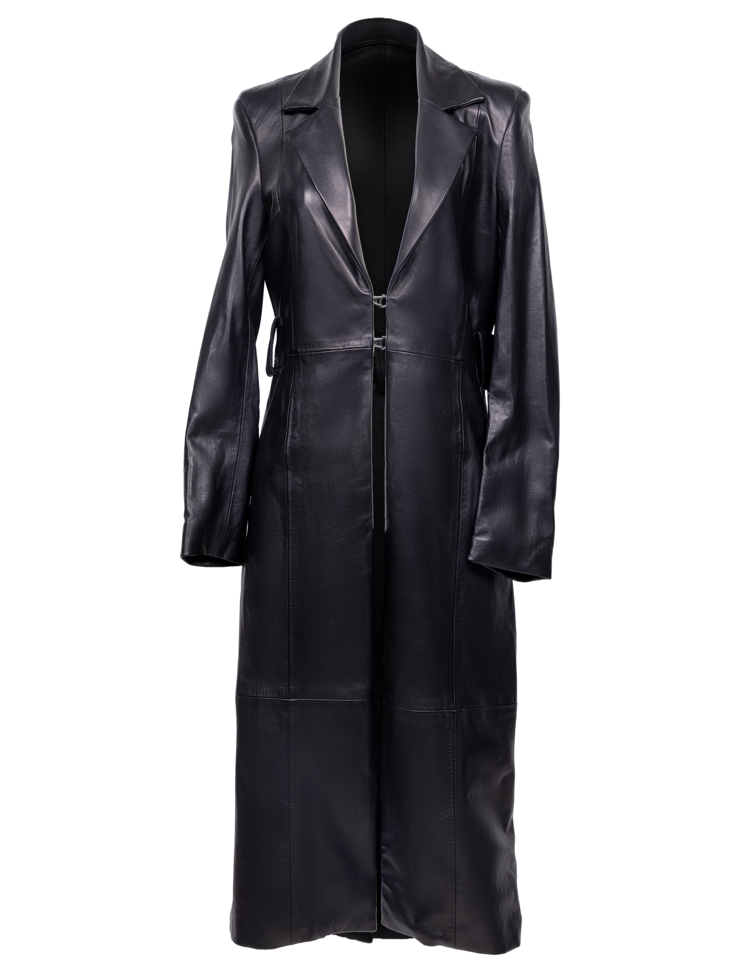The Teresa Lambskin Trench in Black – La Peony Clothing
