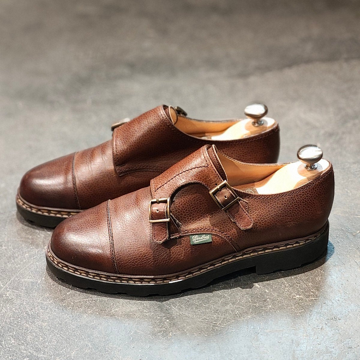 美品 【Paraboot】パラブーツ ウィリアム ダブルモンク グレインレザー