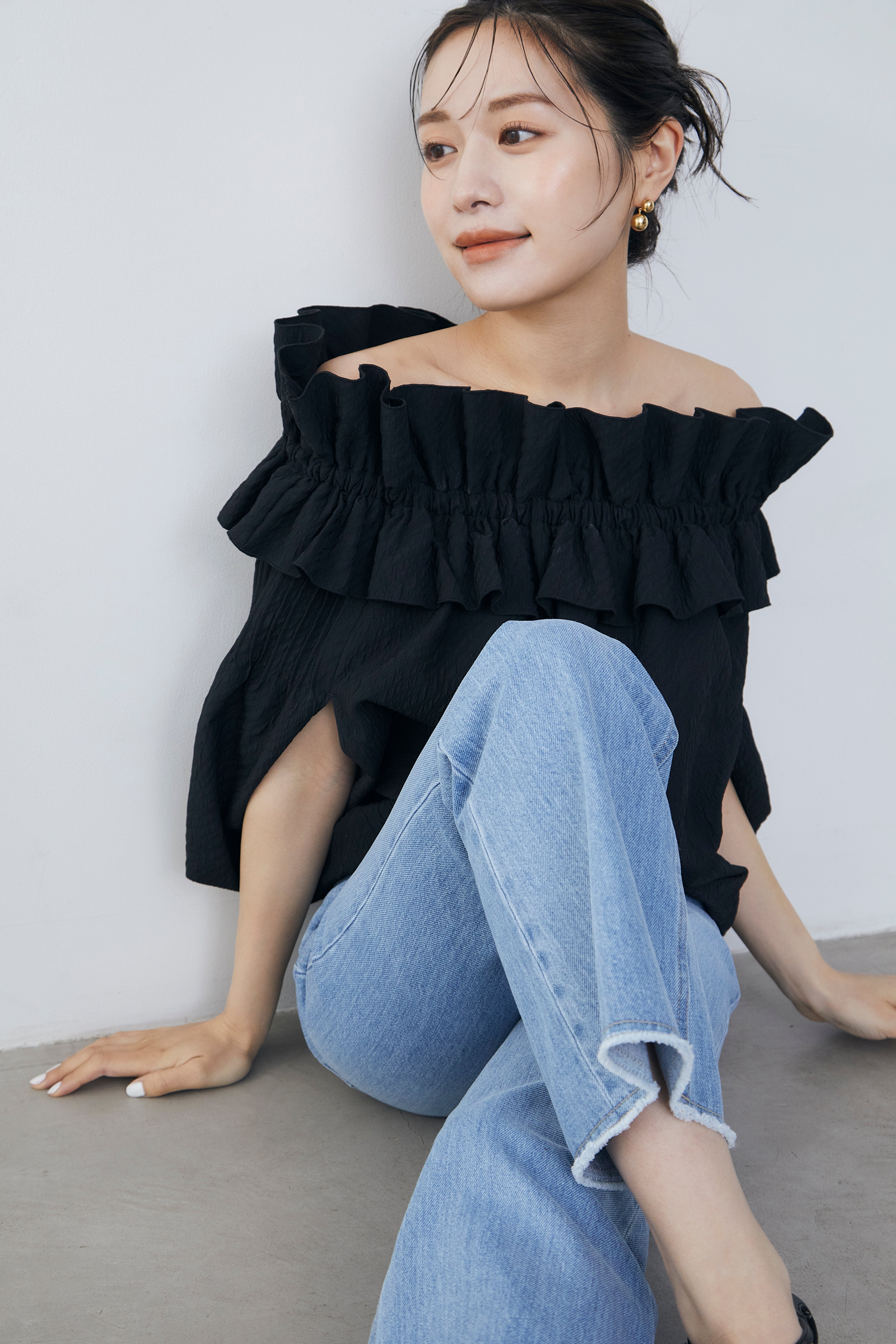 再入荷】Raffle balloon cape Blouse – L'AUBE BLANC