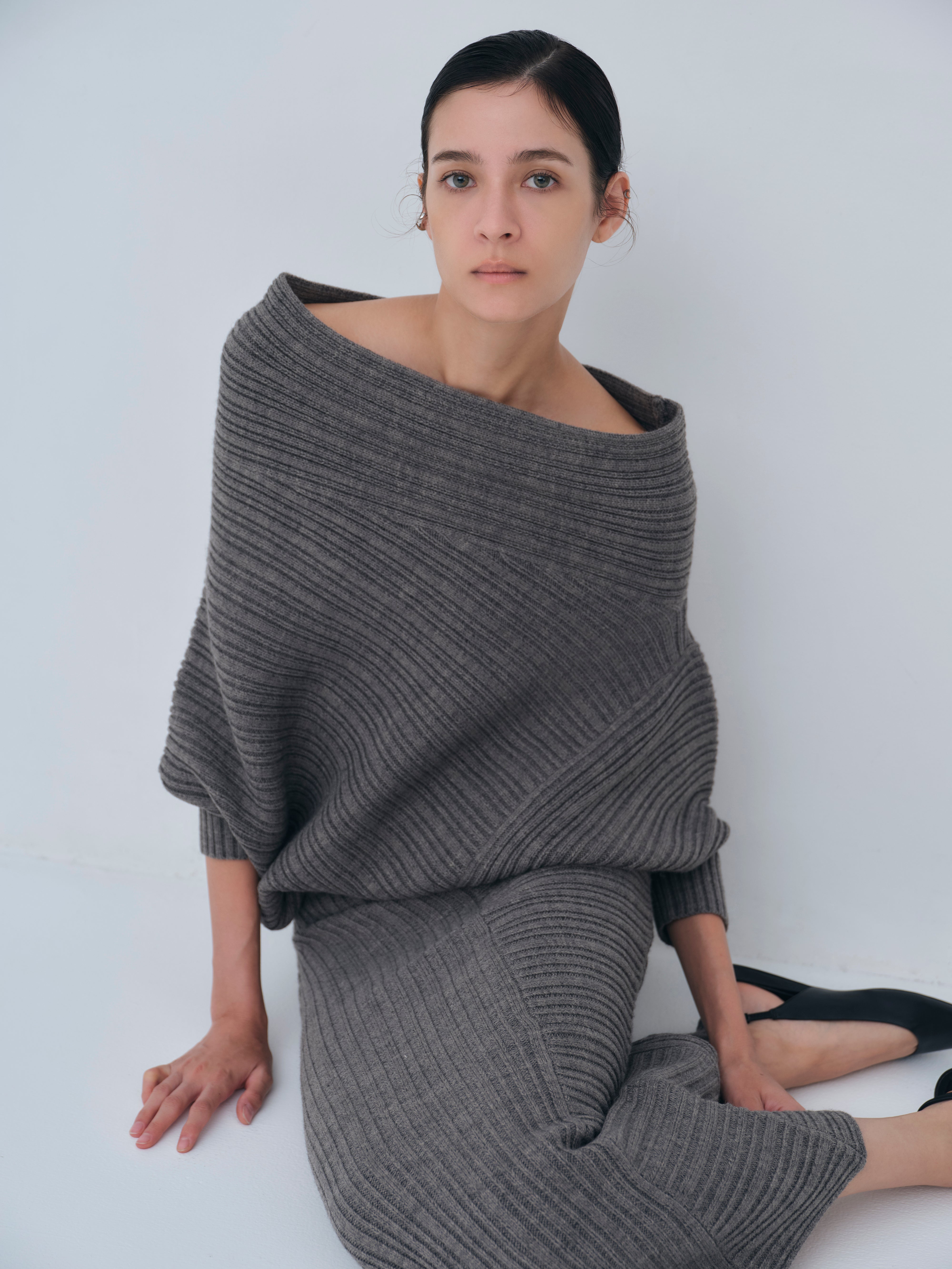 Panel Rib Wool Knit Tops – L'AUBE BLANC