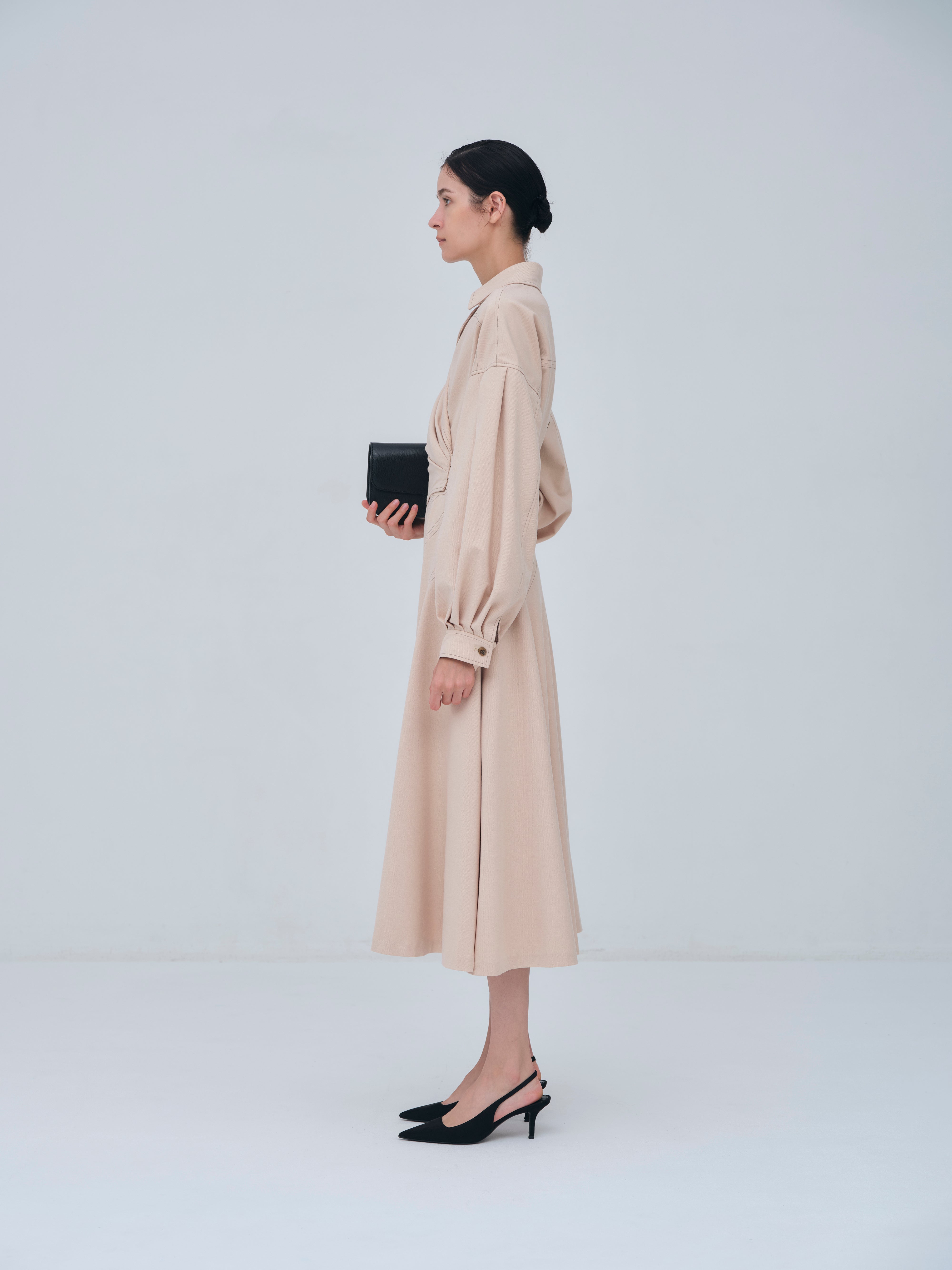 Asymmetric Side Buckle Dress – L'AUBE BLANC