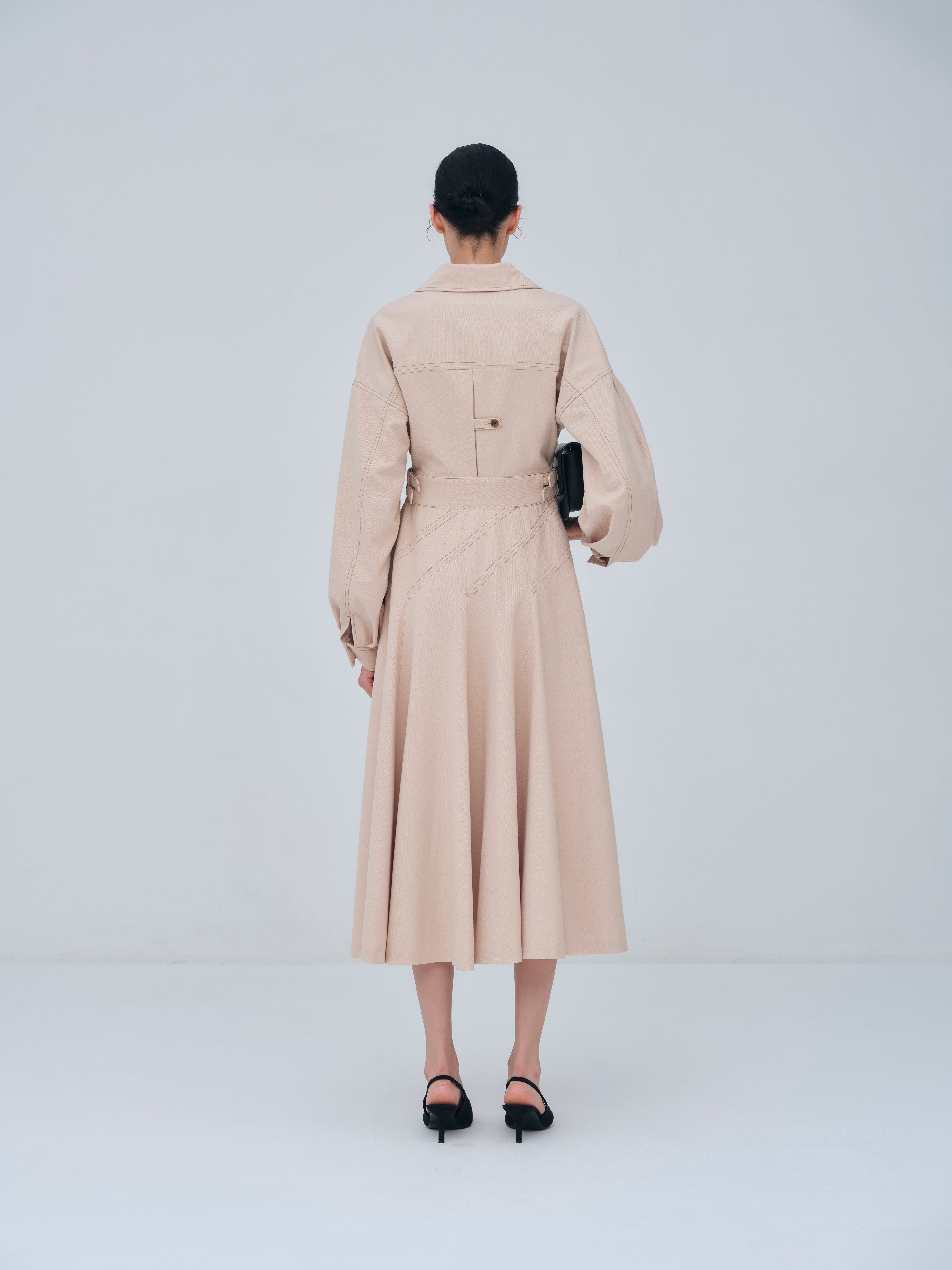 Asymmetric Side Buckle Dress – L'AUBE BLANC