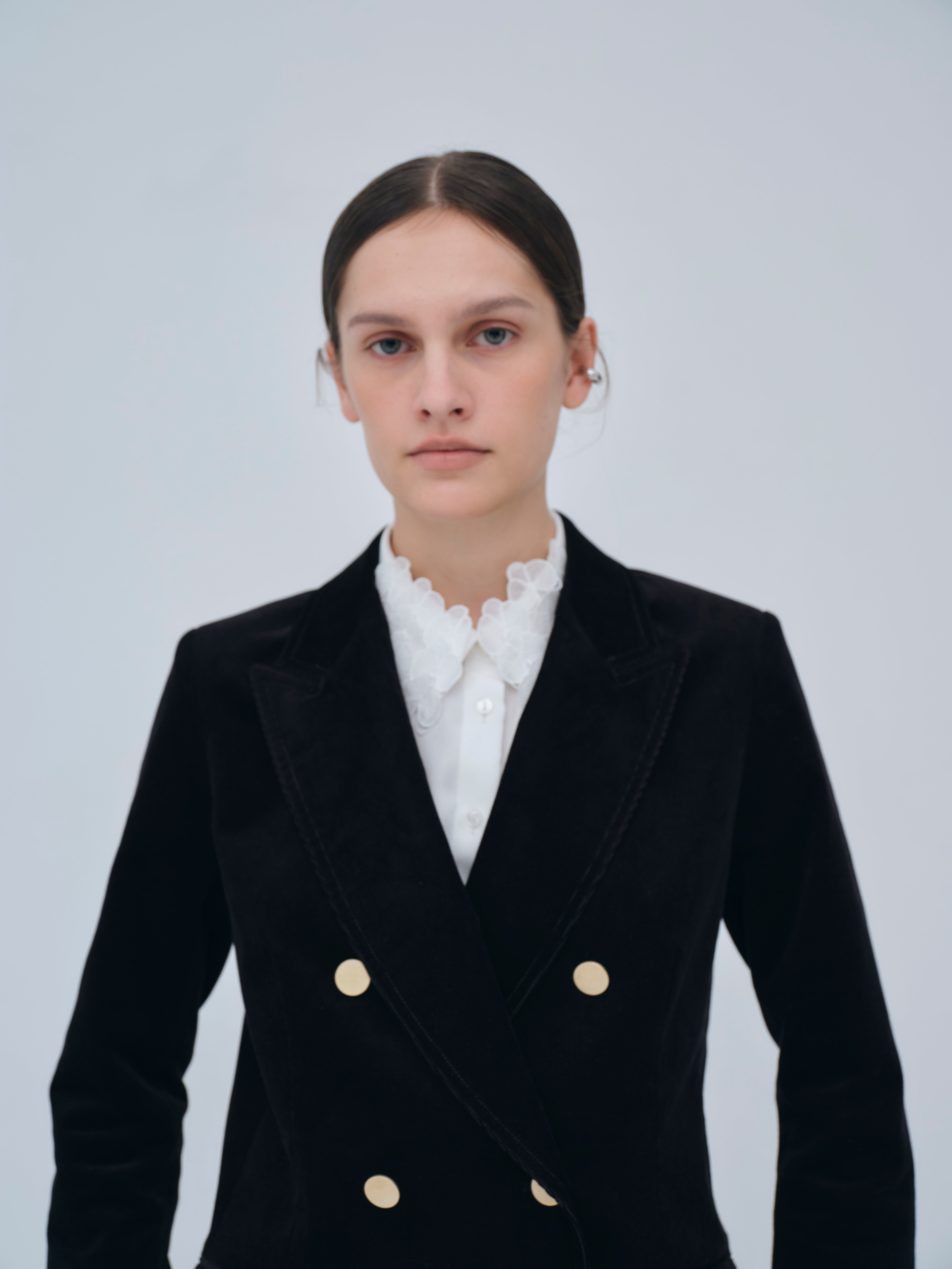 Double-breasted Corduroy Jacket – L'AUBE BLANC