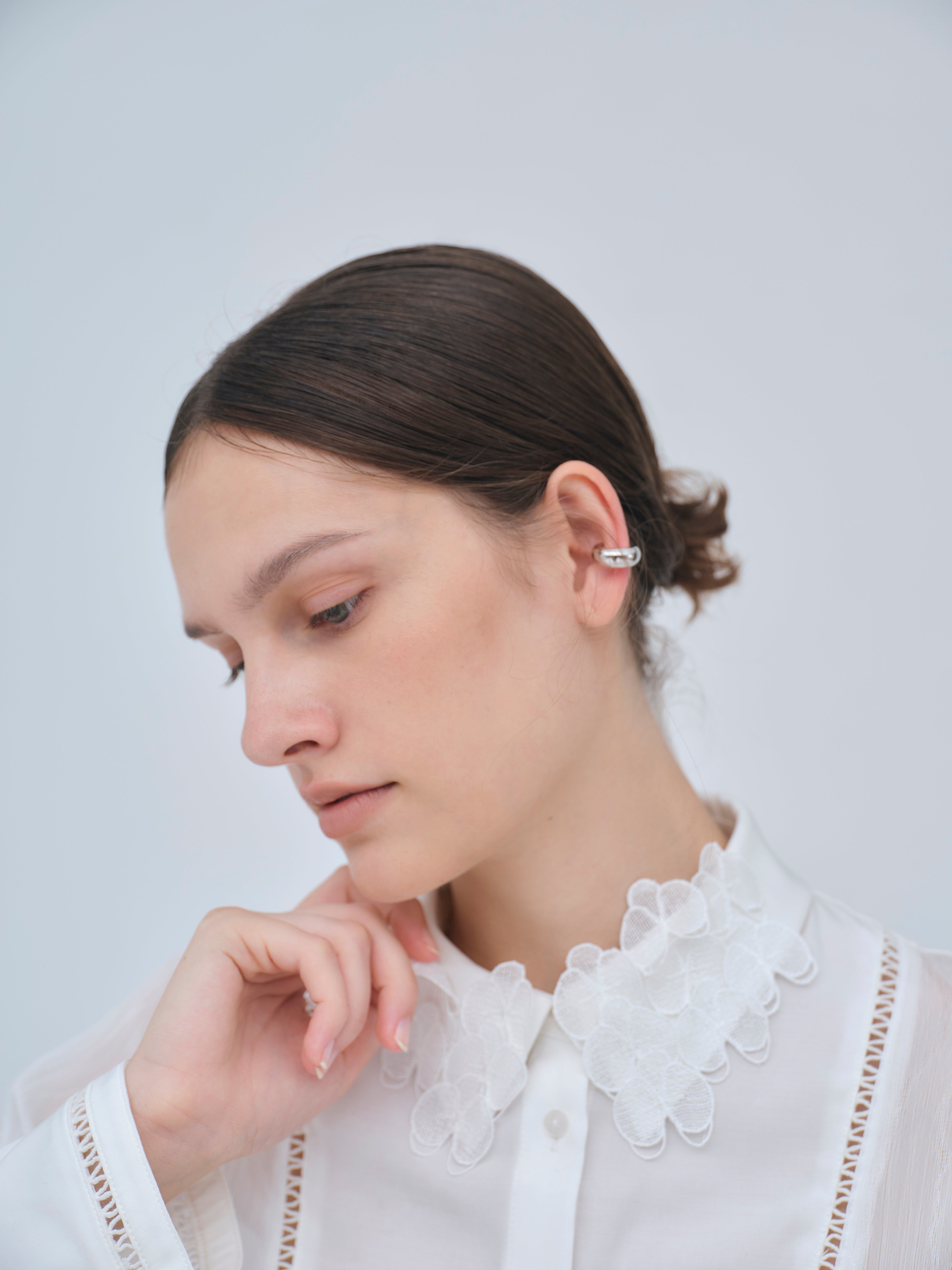 Orchid Embroidered Collar Shirt – L'AUBE BLANC