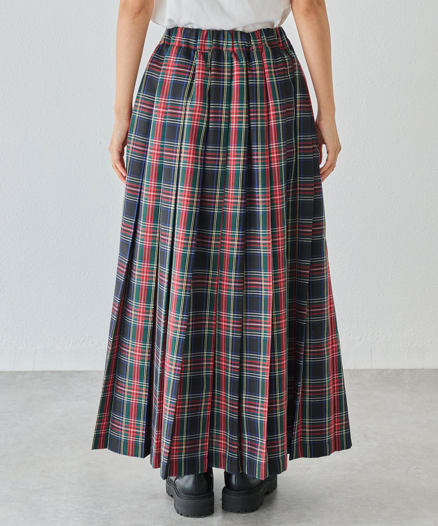 タータンチェックプリーツスカート | ラビアンジェ-⼤きいサイズの
