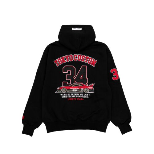 LIBERTY WALK×XLARGE HOODED SWEATSHIRTS BLACK - LB-ONLINE STORE