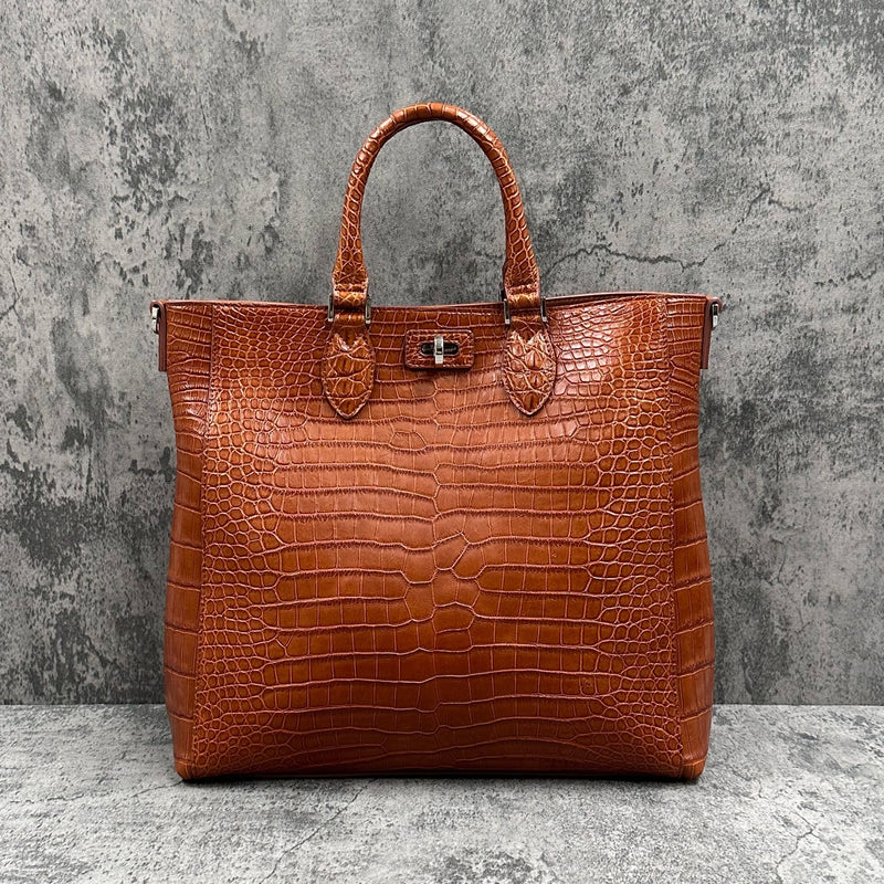 クロコダイル トートバッグ CALON - COGNAC/コニャック – Le'sac