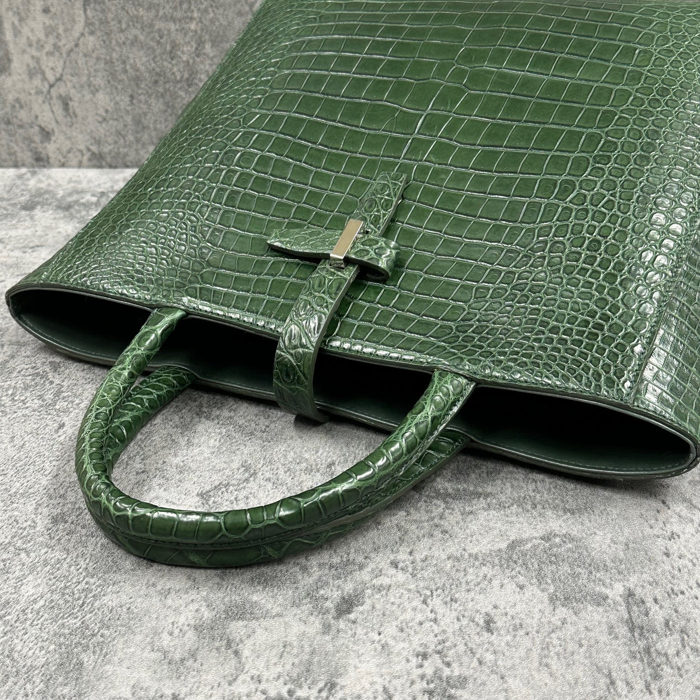 クロコダイル トートバッグ ポロサス メンズ レディース 本革 緑