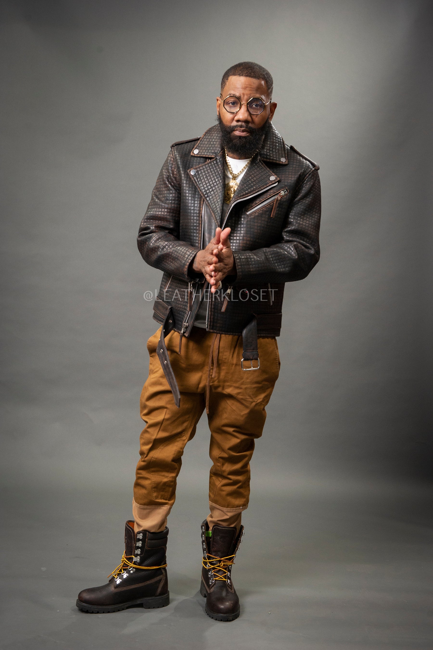 Men's Box Biker Jacket [Brown Copper] – LeatherKloset