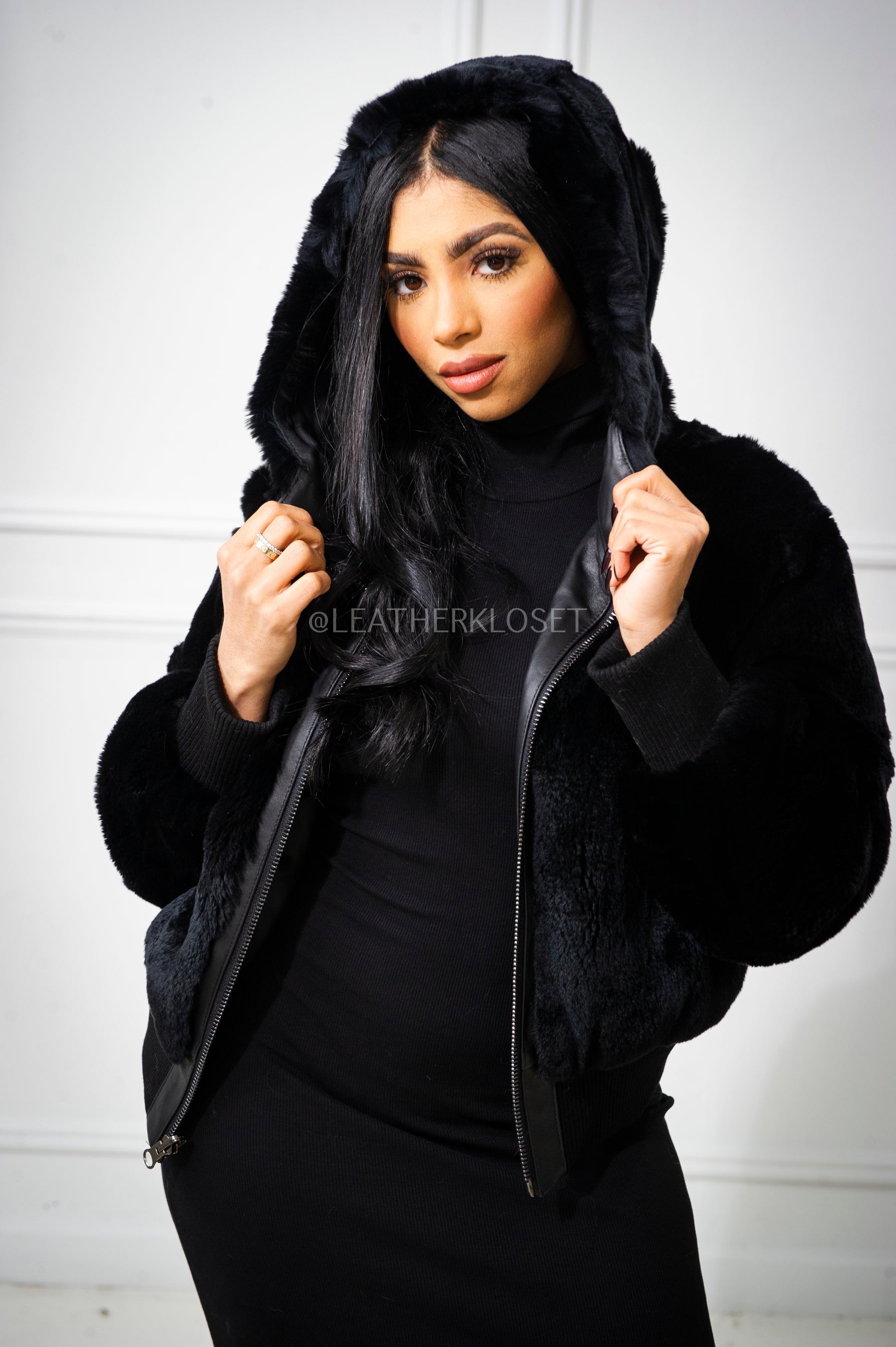 Women's Kimora Leather And Rex Reversible Jacket [Black