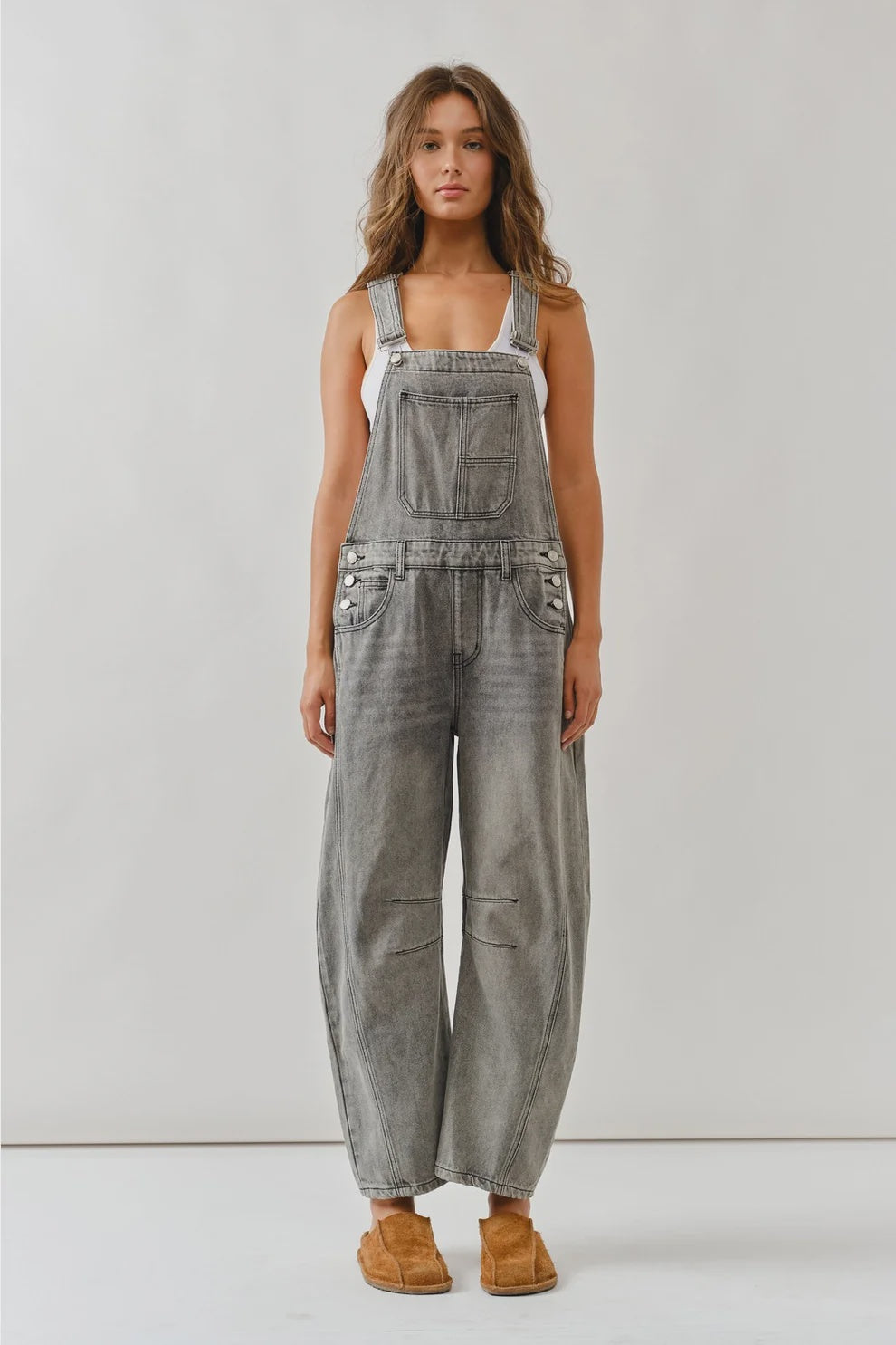 Jacey Relax Fit Overalls - Grey Wash – Lee & Me Boutique