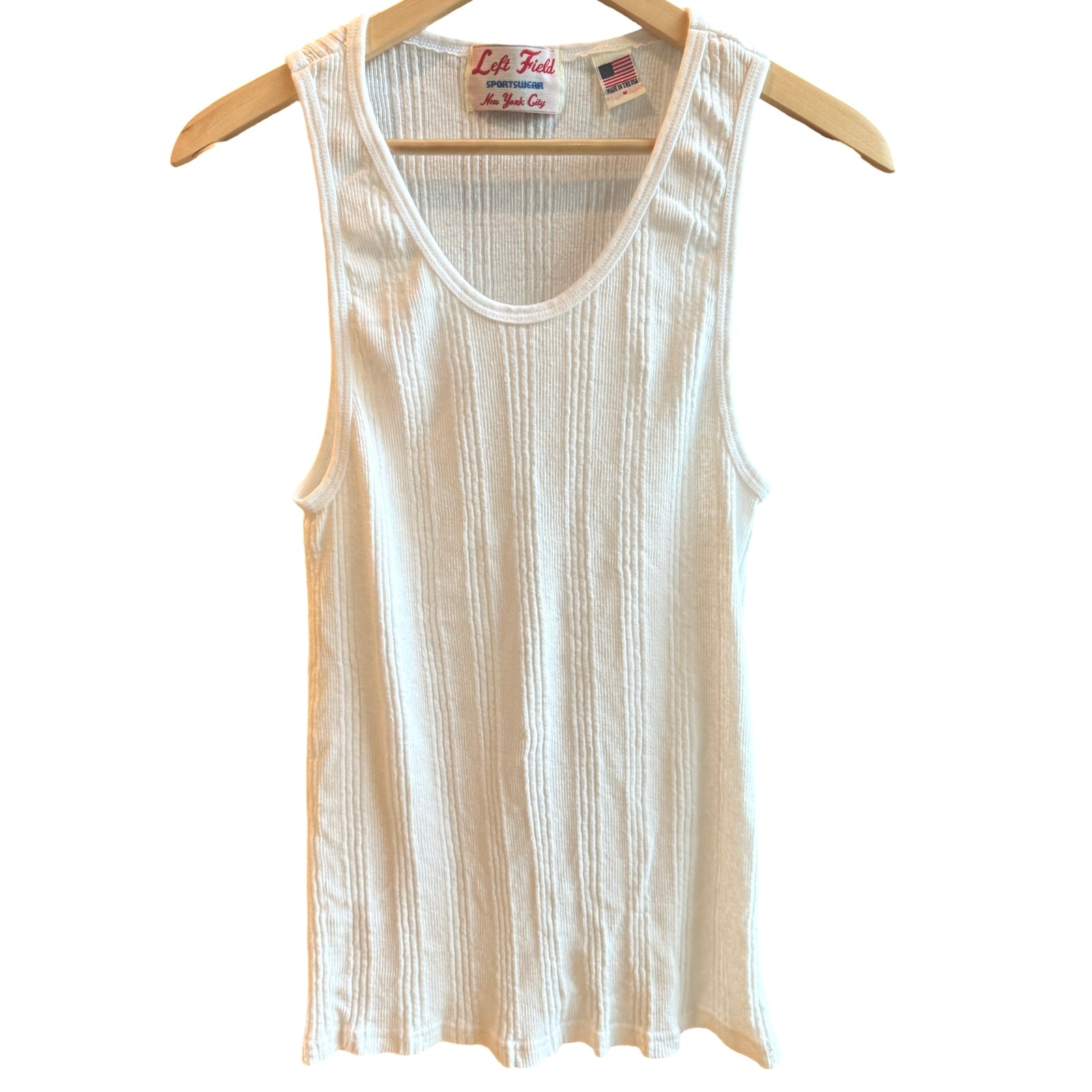 White Wakayama Japanese Drop Needle Tank Top – Left Field NYC