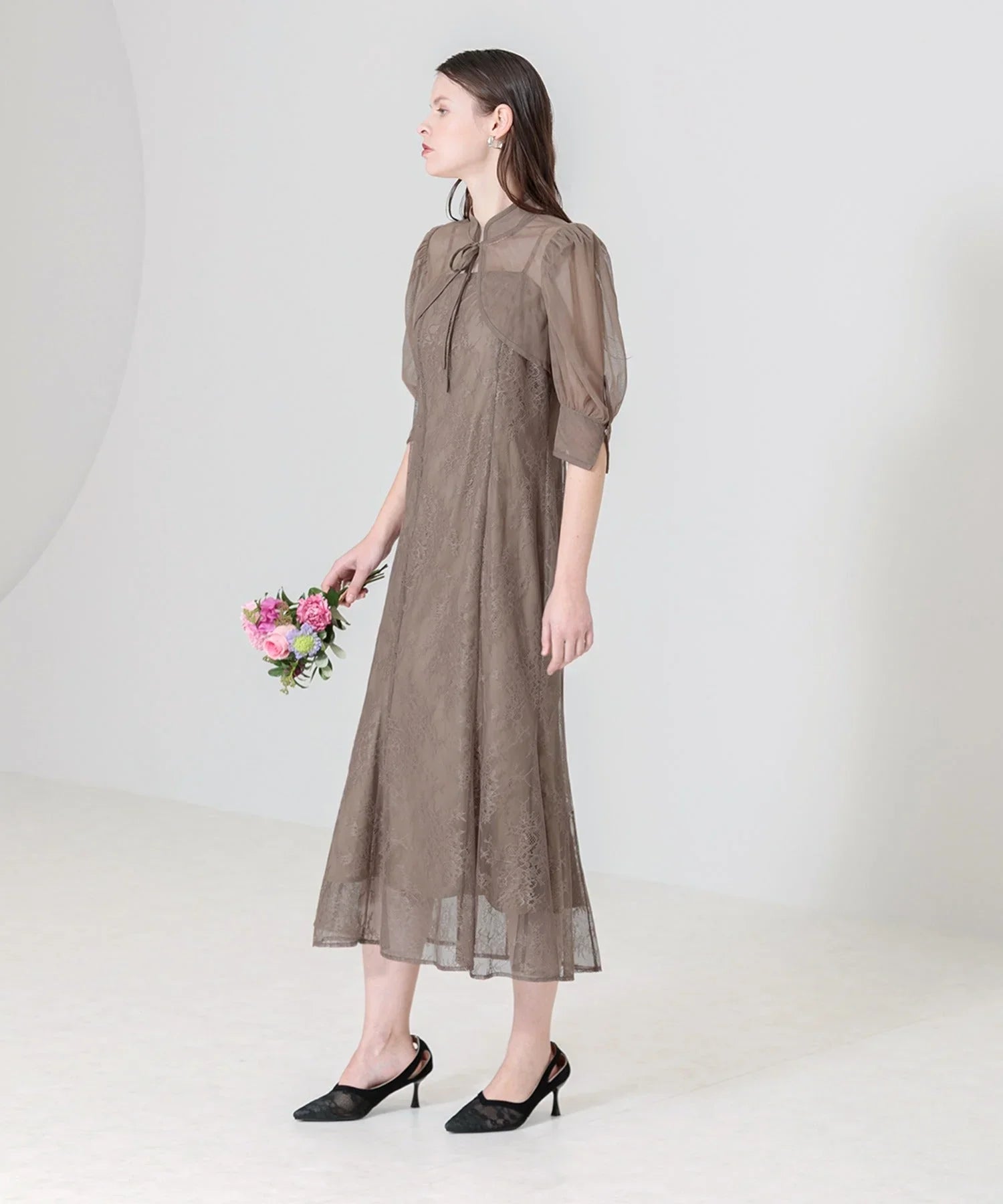 当日発送】花柄ボレロセットアップマーメイドドレス/パーティードレス