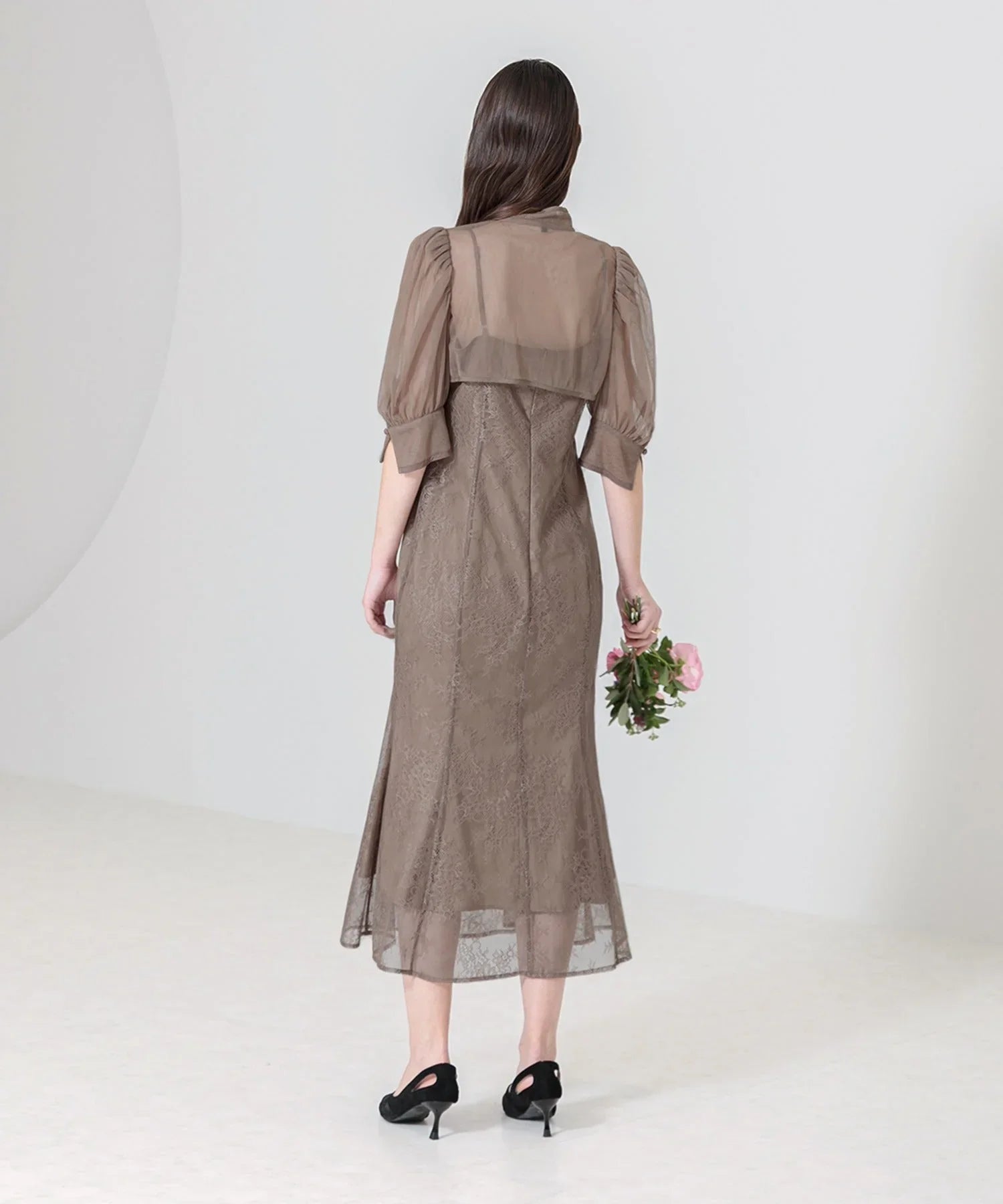 当日発送】花柄ボレロセットアップマーメイドドレス/パーティードレス