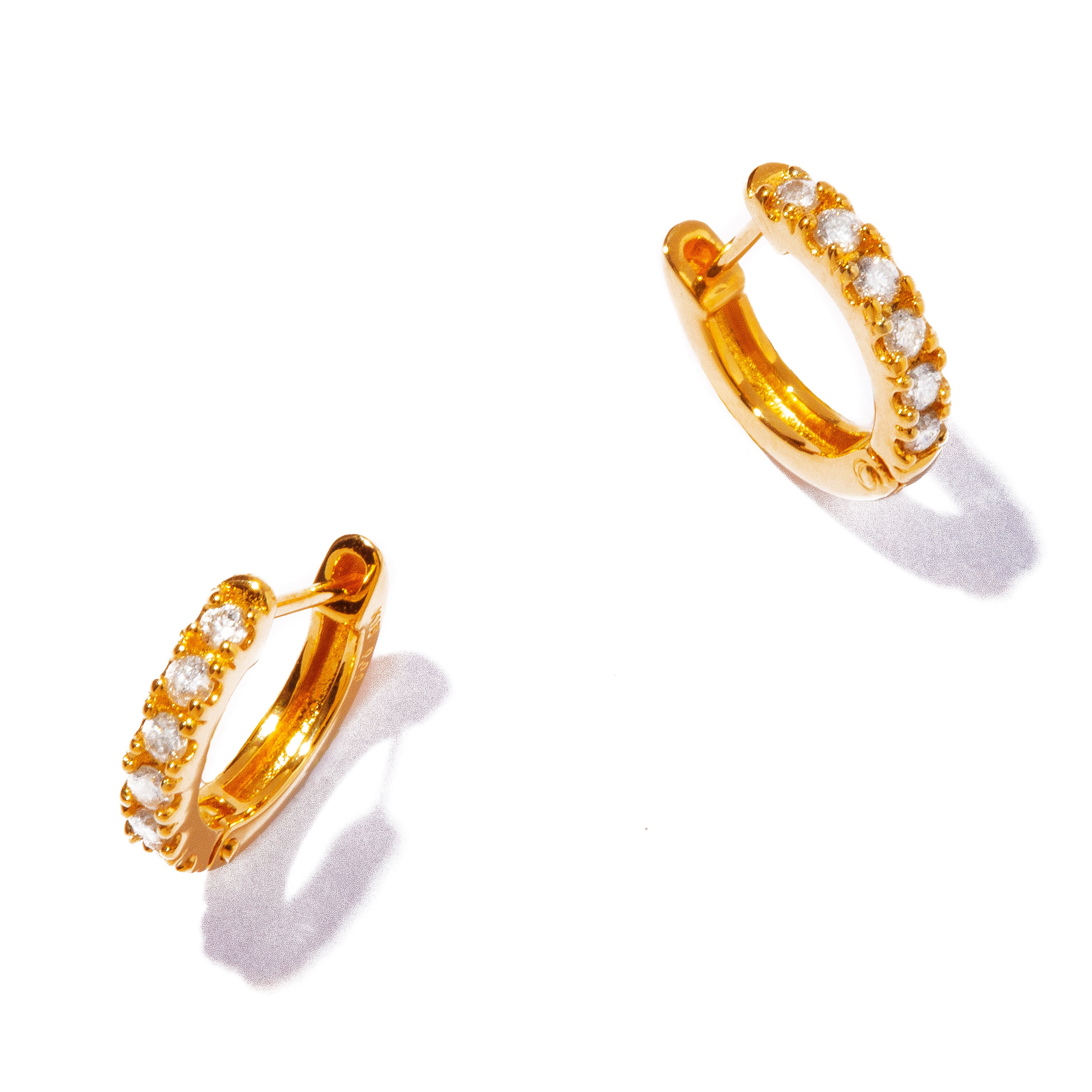 K18 half diamond hoop pierce – les bon bon Online store