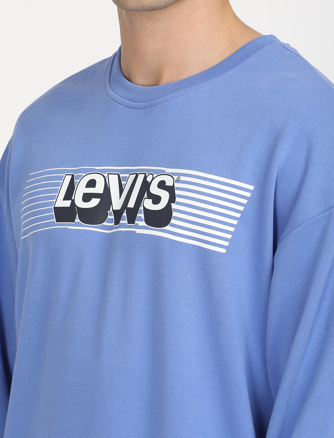 Men's Solid Blue Crew Neck Sweatshirt – Levis India Store