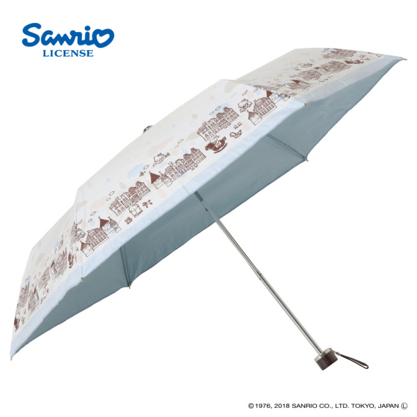 晴雨兼用折りたたみ日傘【ハローキティ/街へおでかけ】