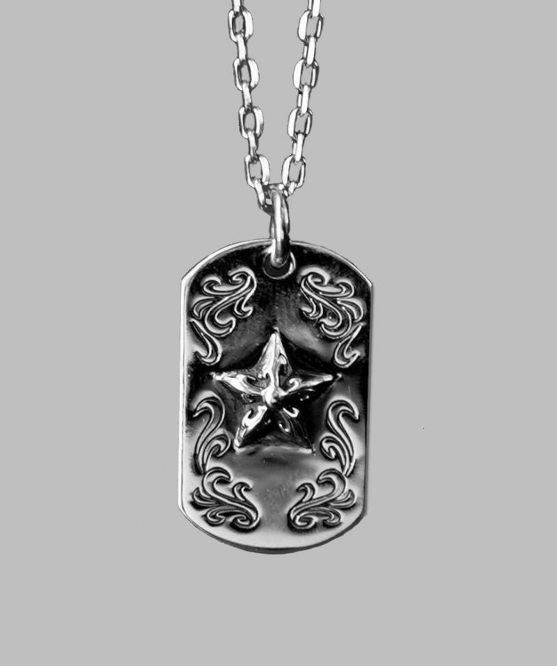 ゴシックスタードッグタグネックレス/シルバー925 | LION HEART STORE