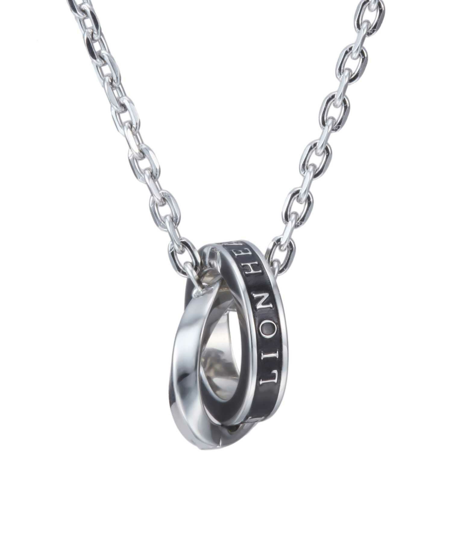 限定展開】“LH-1”ロゴダブルリングネックレス（シルバー×ブラック