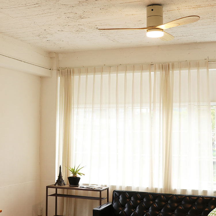 Modern Collection LED シーリングファン REAL wood blades (電球色