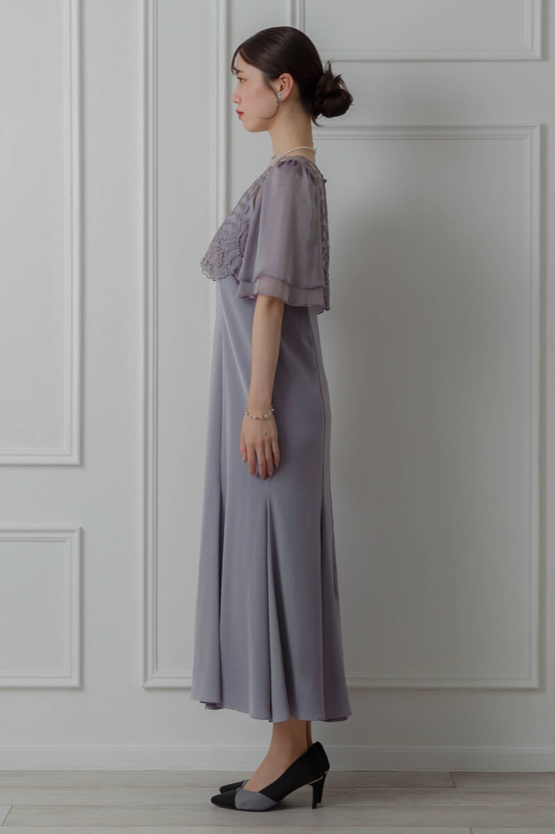 グレーのリーフブラウスマーメイドドレス | Dorry doll | M | 結婚式