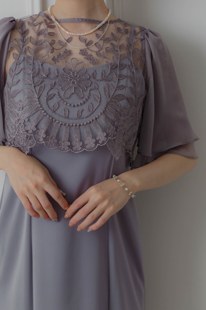 グレーのリーフブラウスマーメイドドレス | Dorry doll | M | 結婚式