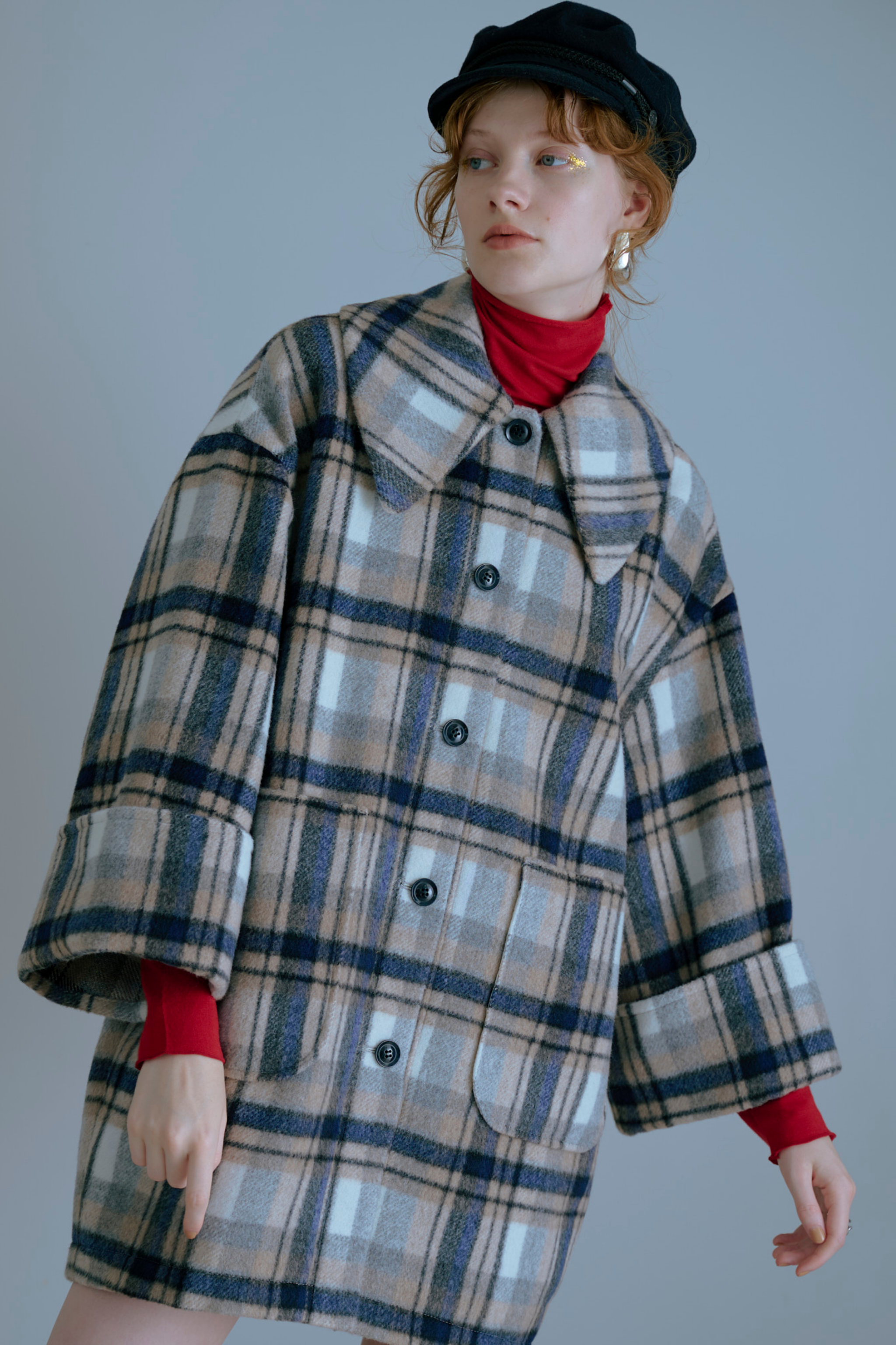 Wide Sleeve Check Coat – Lil Ambition