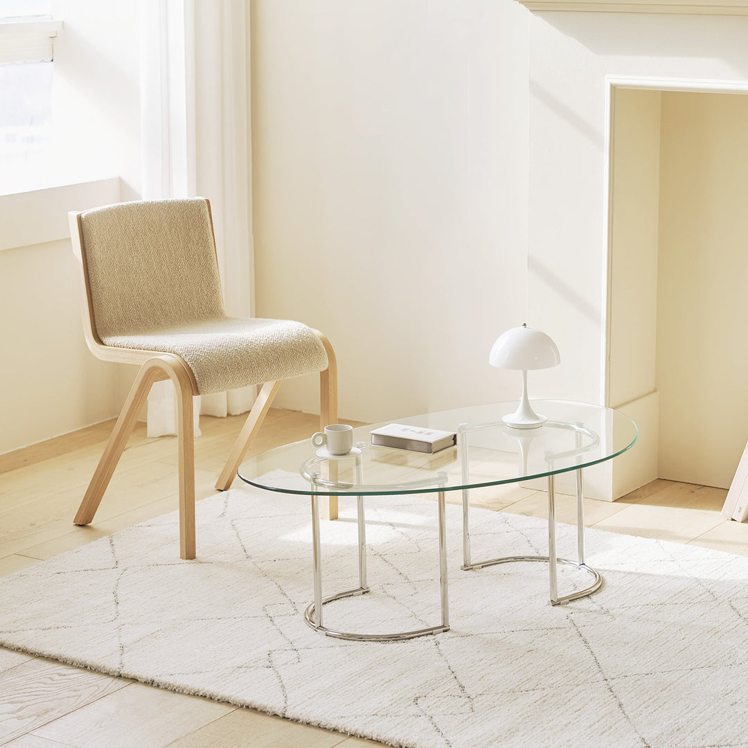 通販】Roomnhome｜ペブルテーブル｜韓国インテリア 家具 ガラス ロー