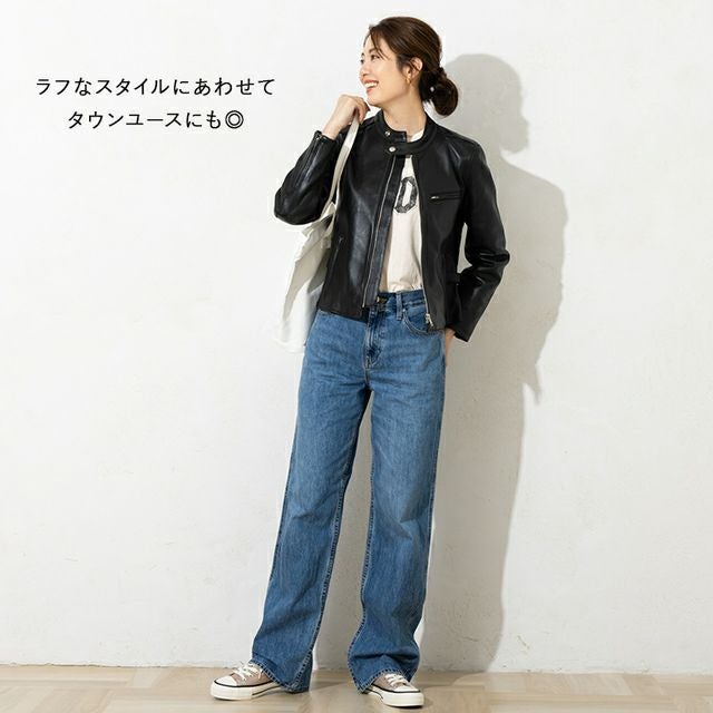 LIUGOO 本革 シングルライダース レディース リューグー SRS06LA 本革