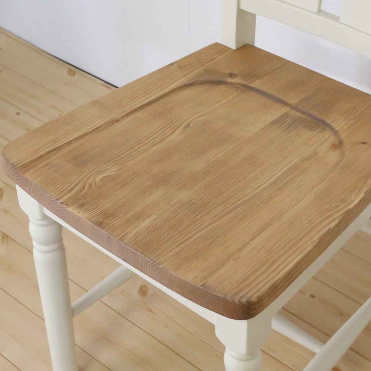 ダイニングチェア 2脚セット 座面高43cm 天然木 カントリー調 （ 食卓