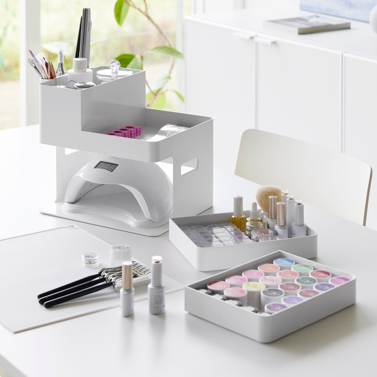 dショッピング |山崎実業 tower ネイルライト＆ジェルネイル用品収納