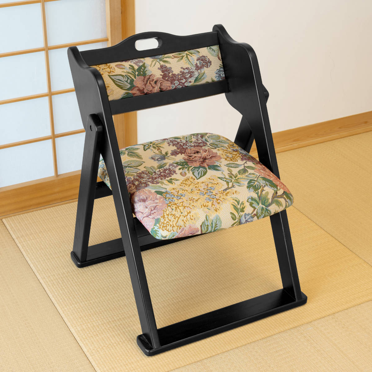 お座敷チェア 座面高36cm 座椅子 折りたたみ椅子 花柄 （ チェア いす