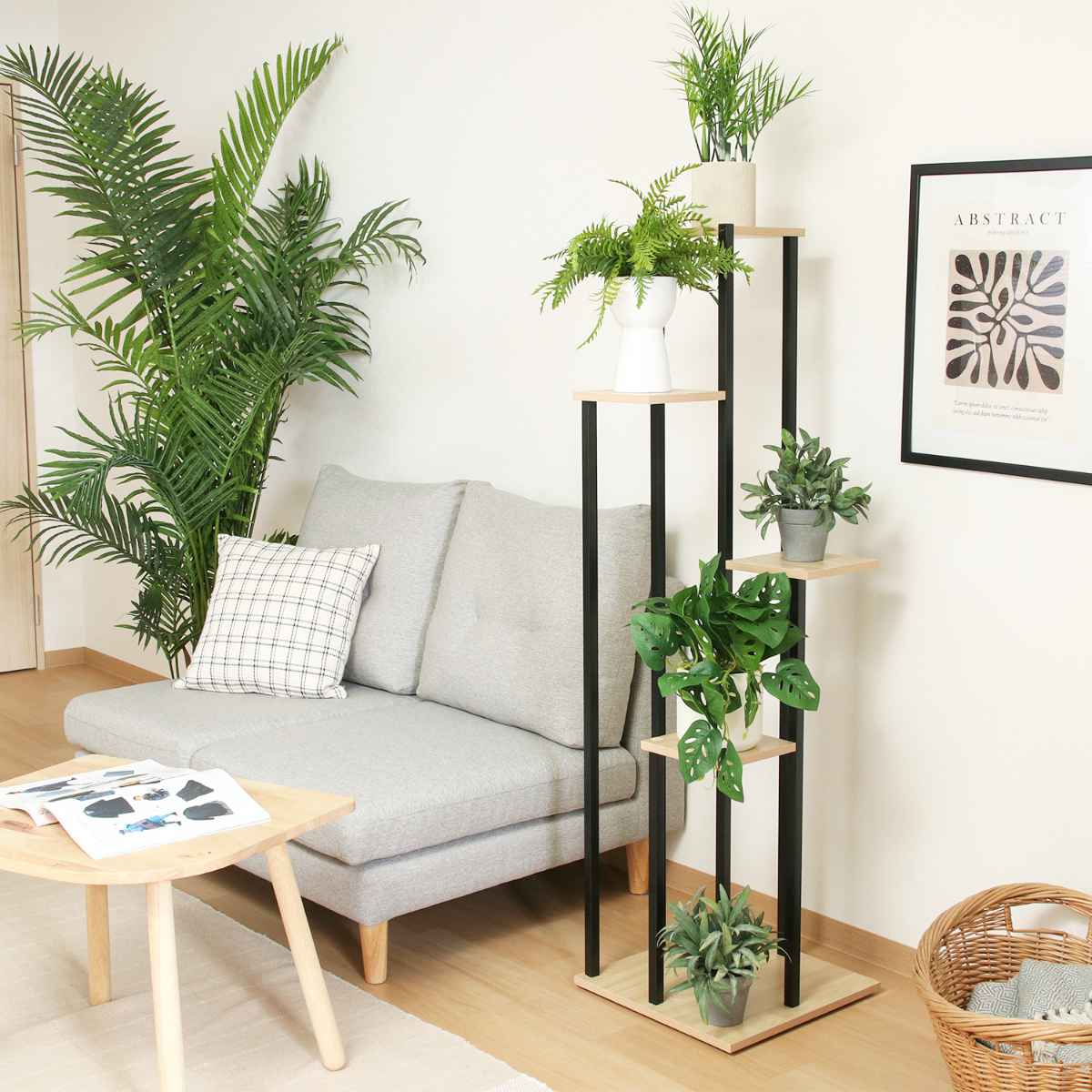 ディスプレイラック 幅40cm 5段 階段タイプ フラワースタンド