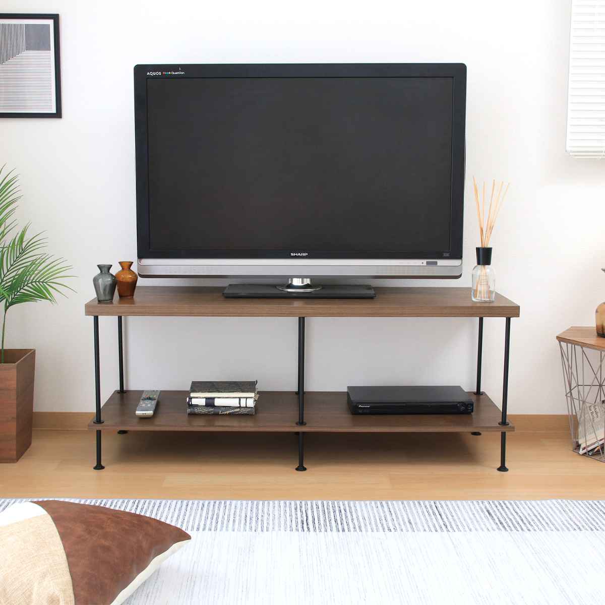 EZBO テレビ台 幅120cm 42型対応 工具不要 （ TV台 収納 ラック 棚