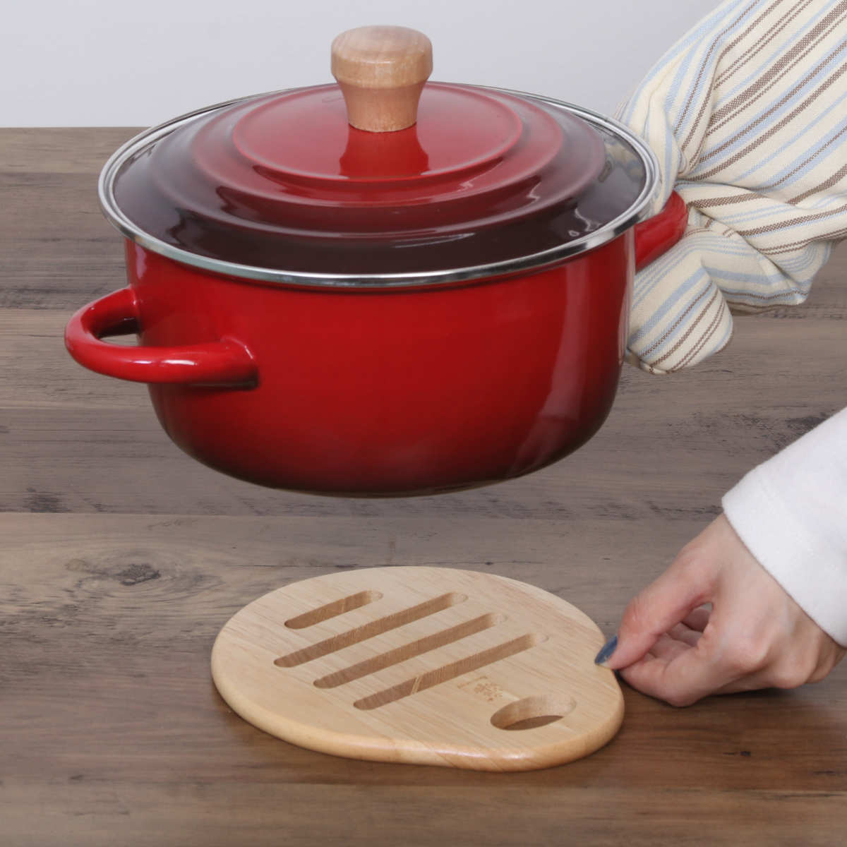 鍋敷き 木製 トリベット ボヌール （ Bonheur 天然木 なべ敷き 鍋