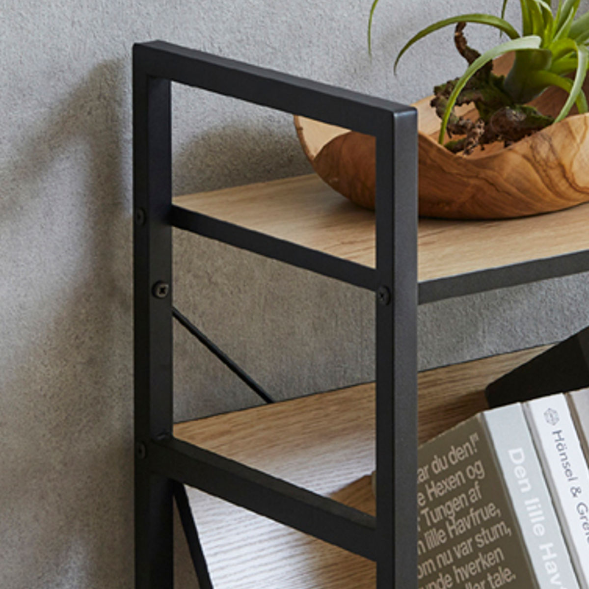 ブックシェルフ 幅60cm 4段 木製 アイアン （ 本棚 棚 ラック 収納