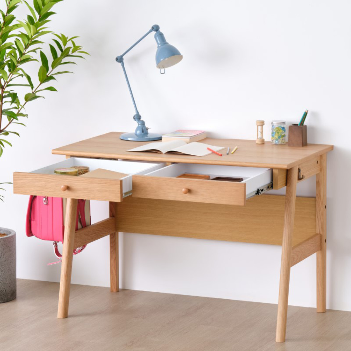 学習机 幅105cm シンプル 木製 RESCO （ 学習デスク デスク 勉強机