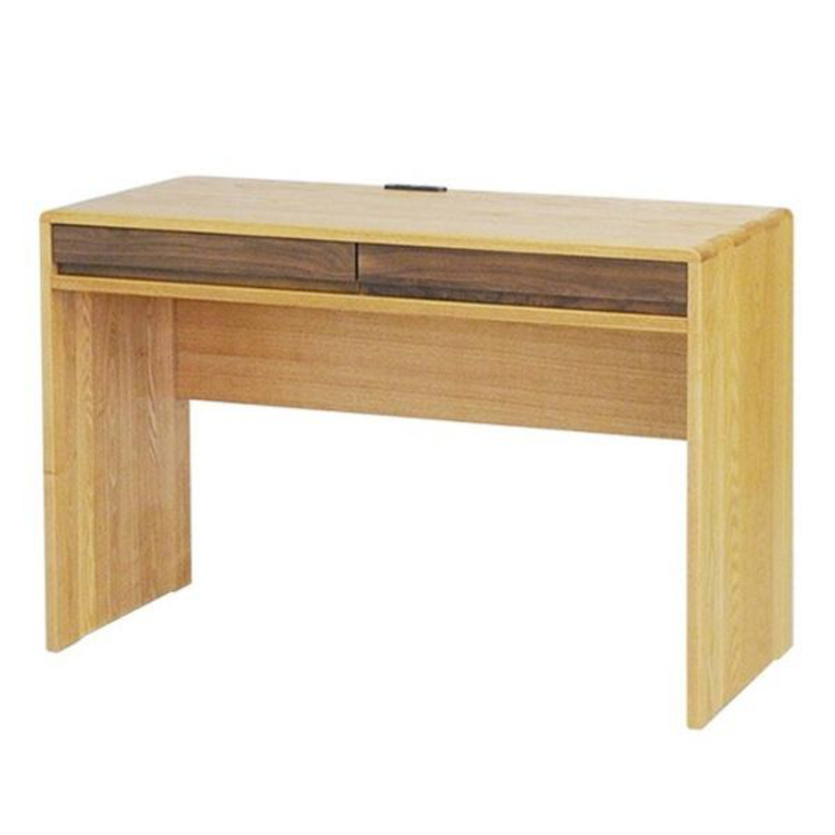 デスク 学習机 無垢 引出し付 幅105cm （ 開梱設置 木製 コンセント